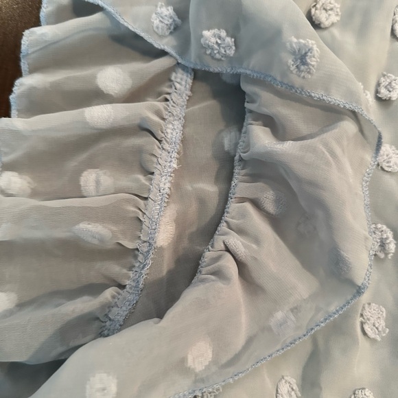 SHEIN Curve Baby Blue Flutter Sleeve Blouse - Picture 5 of 10